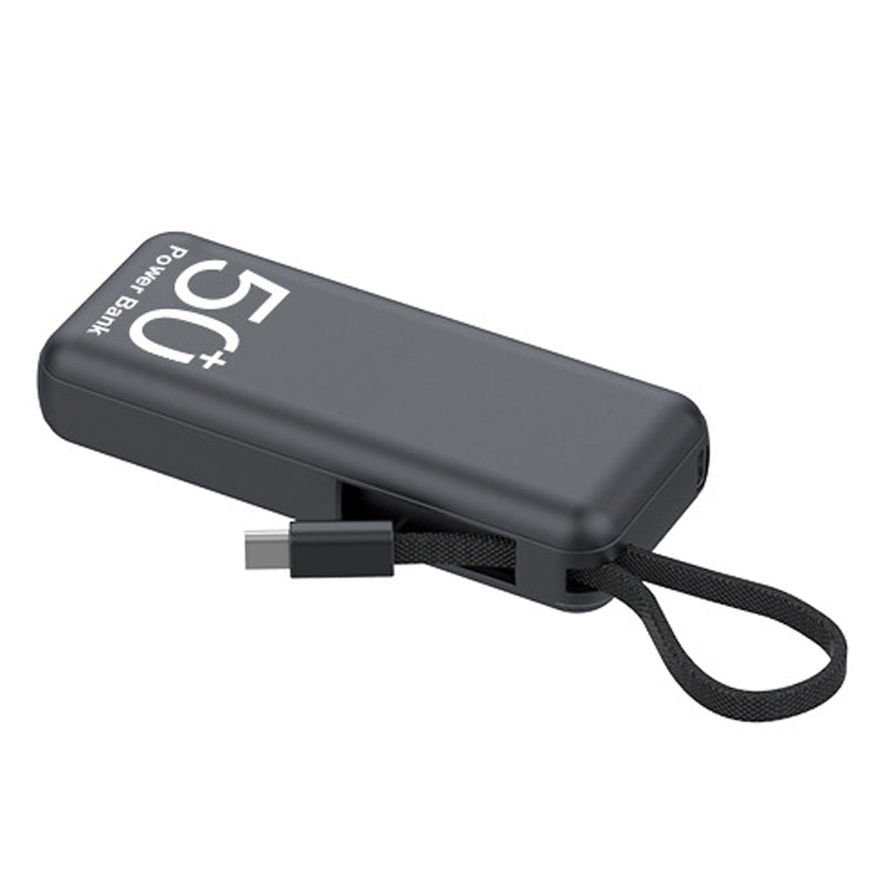 Portable Mini 5000mAh Power Bank Built-in Type-C Charging Cable Phone Charger External Battery Portable Mini 5000mAh Power Bank Built-in Type-C Charging Cable Phone Charger External Battery